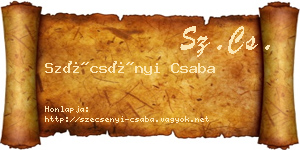 Szécsényi Csaba névjegykártya