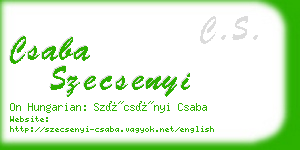 csaba szecsenyi business card